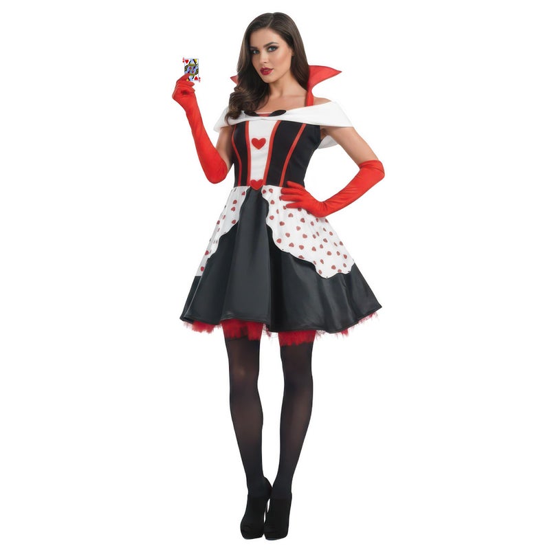 fun shack Queen of Hearts Costume for Women, Red Queen Outfit, Heart Costume for Adults,womens halloween costumes, Large - Image 1